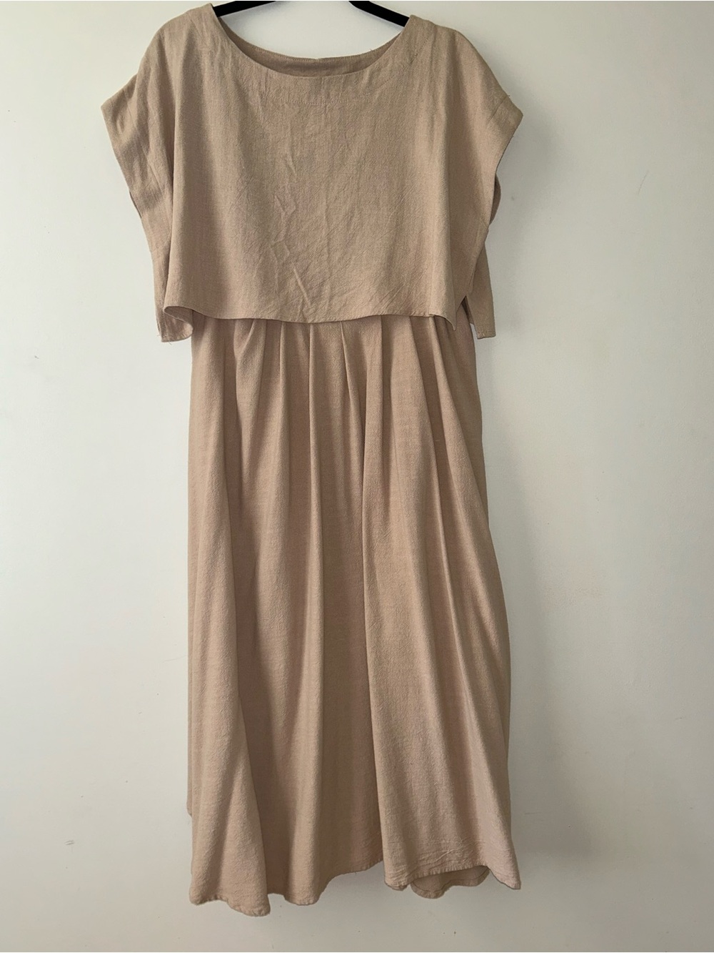 NWT Blu Pepper Light Tan rayon linen crop top full long maxi skirt set Large